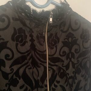 Beautiful Black Velvet lace overlay Dress S